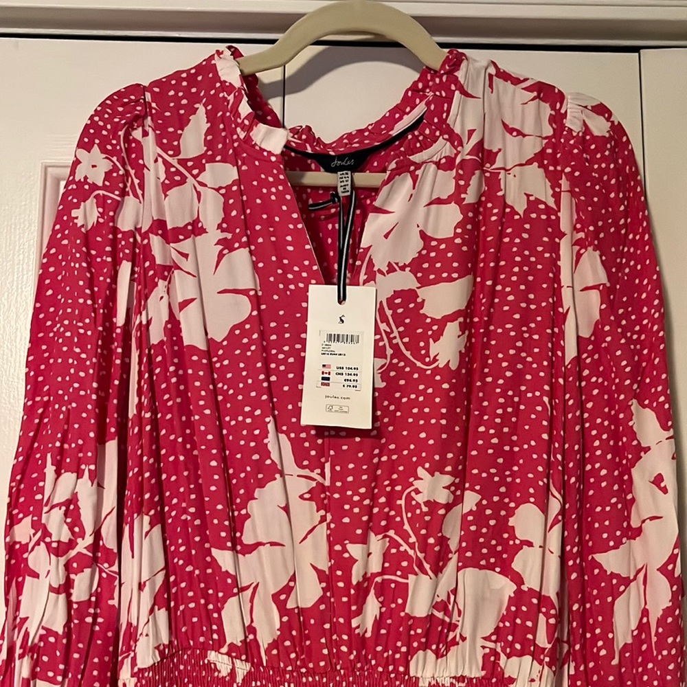 Joules Pink Floral Maxi Dress